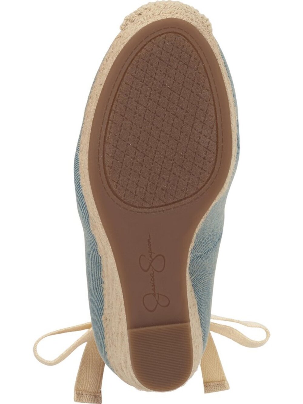 Jessica Simpson Zexie Espadrille Wedge Ankle Wrap Sandals Medium Blue Denim 7M - Picture 13 of 16